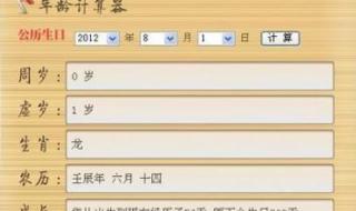 年龄计算器对象生日