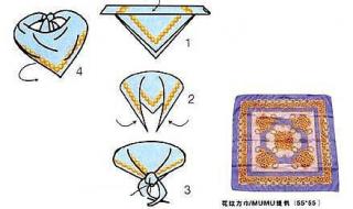 正方形丝巾的围法